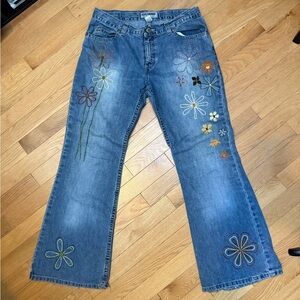 old navy brand: boot cut flower jeans